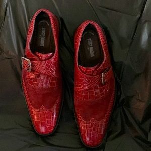 Stacey Adam’s Dress Mens Oxfords Crocodile and Suede with buckle. (new)